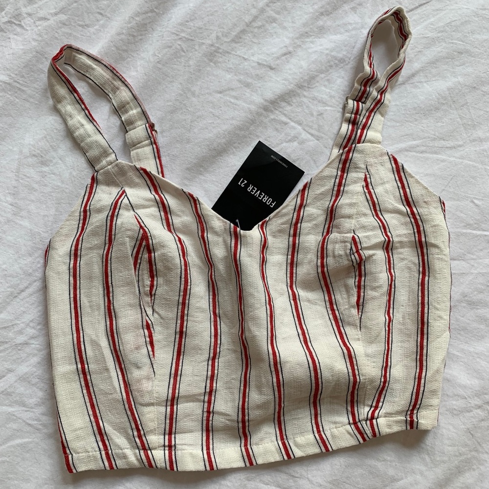 forever 21 / striped woven crop top